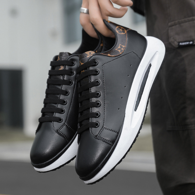 2025 Fashion new White gold black gold shoes men Wedge Heel Lace-Up skate shoes inside height-increasing leisure sports shoes plus 39-45