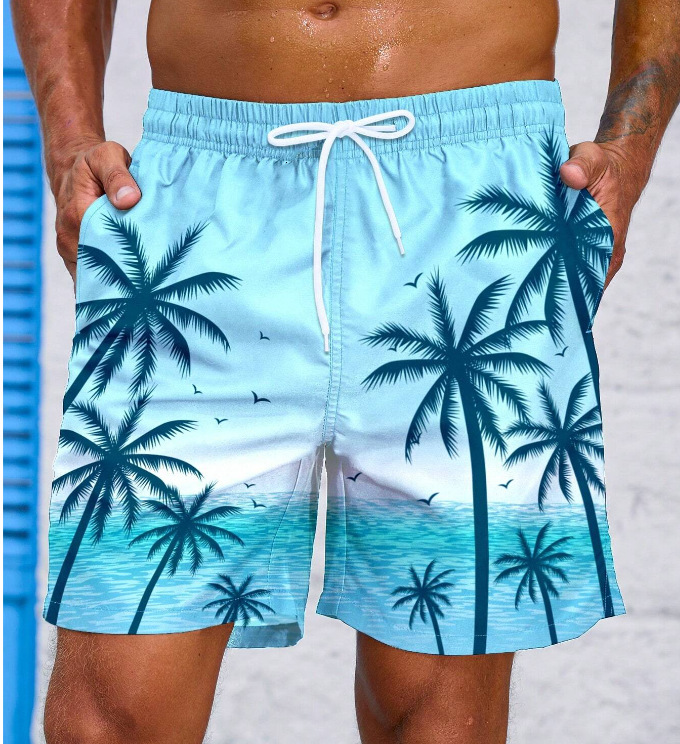 Top quality Brand High Quality New Style Free Delivery Designer Bag 2025 Loose Summer Beach Surfing Pants 3D Printed Smoke Pattern Trendy Men's S