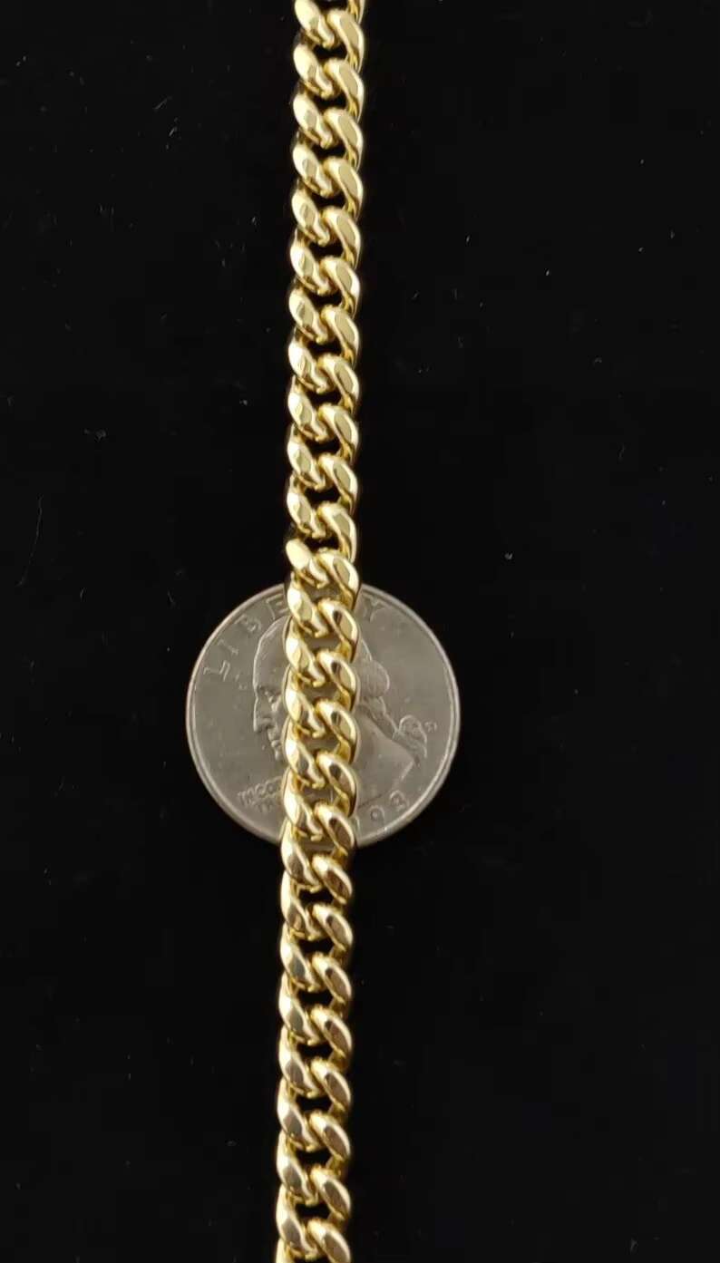 18k Real Gold Miami Cuban Link Chain Necklace 6.8mm Mans and Womens Gold Chain Fashion Jewelry Without Diamond Chain