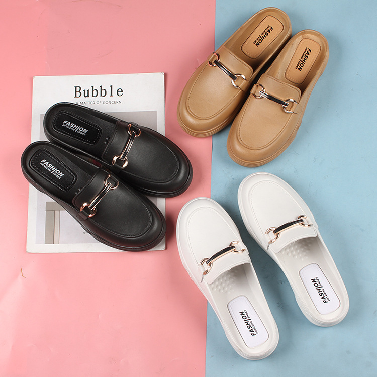 Light Luxury Designer Sandals New Summer Fashion Flat Shoelace Toe And Semi Slippers Suitable For Daily Casual Wear Single Button Women's Sandals