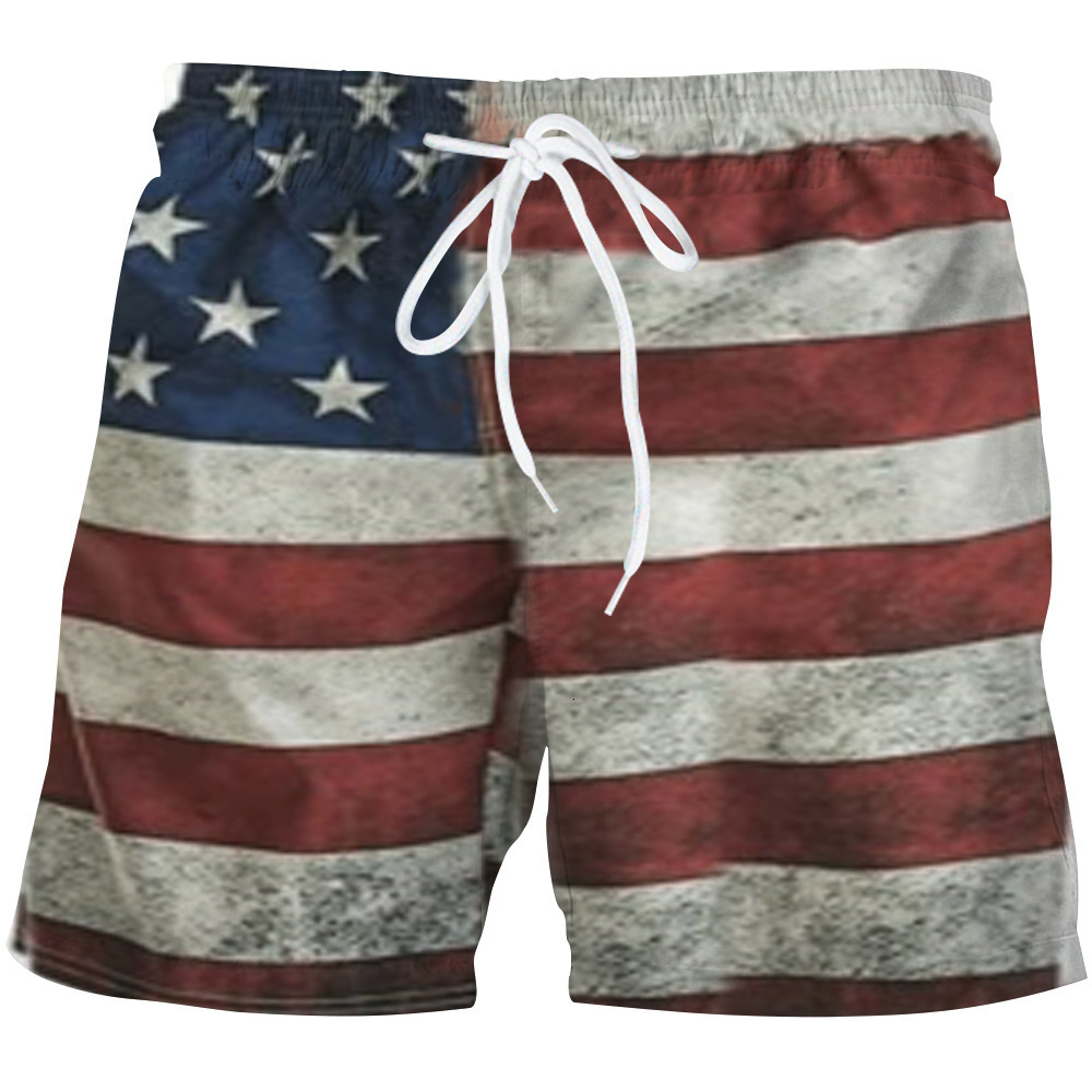 Top quality Brand High Quality New Style Free Delivery Designer Bag WSHI Summer New Men's Beach Pants US Independence Day 3D Digital Printed Shor