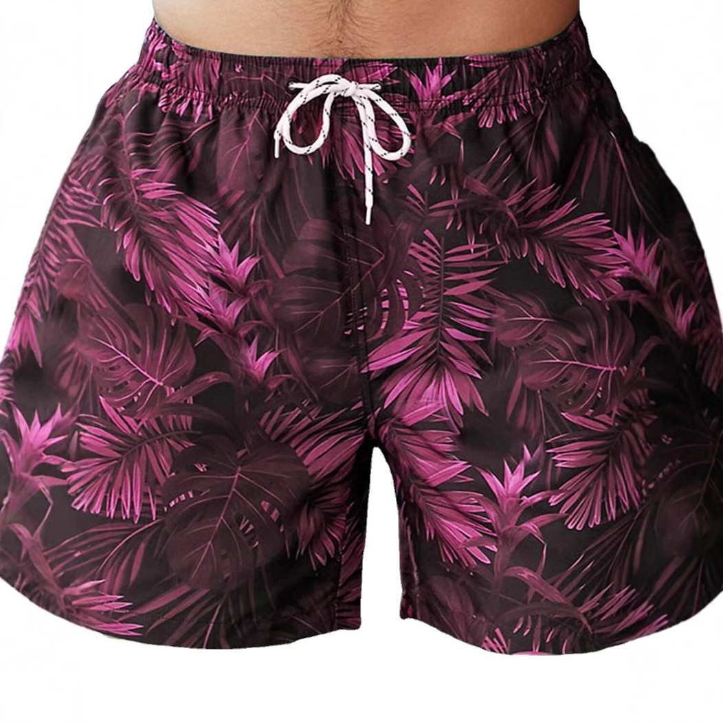 Top quality Brand High Quality New Style Free Delivery Designer Bag Beach vacation loose surfing shorts, plus size printed five quarter men's bea