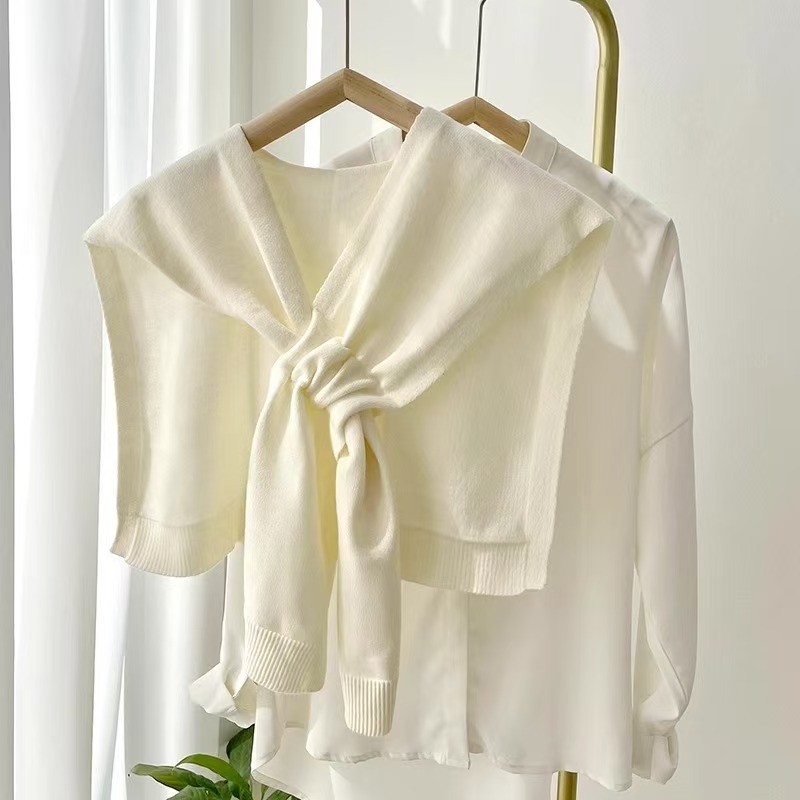 K266 Shawl women's outerwear small shawl new spring and autumn thin shirt small waistcoat high-end matching sweater shirt scarf trend