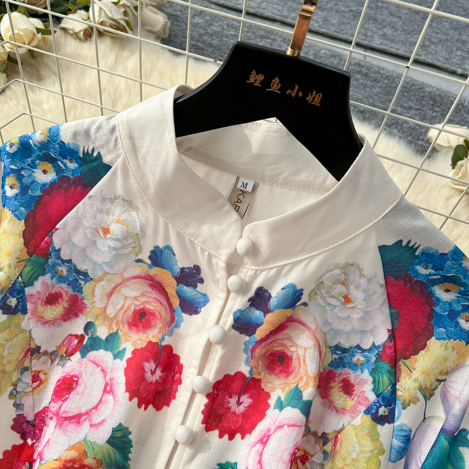 Casual Dresses Spring Summer Holiday Gorgeous Flower Maxi Dress Women's Stand Long Lantern Sleeve High Waist Floral Print Lace Up Long Vestido 20