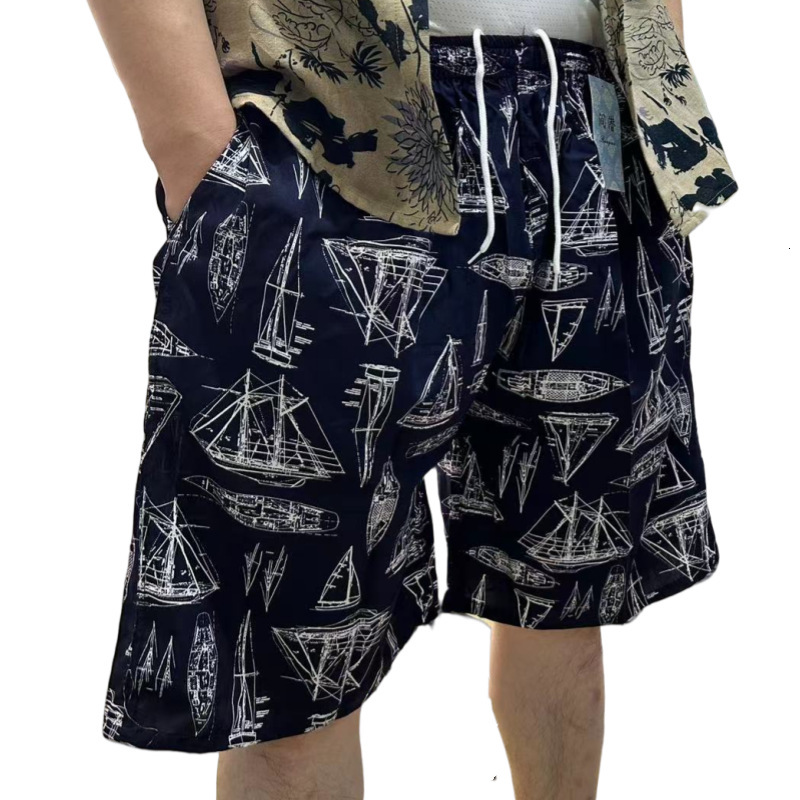New Style Free Delivery Designer Bag Hawaiian Style Thin Cotton Silk Large With Printed Coconut Tree Beach Pants Vacation Sports, Quick Drying Loose S