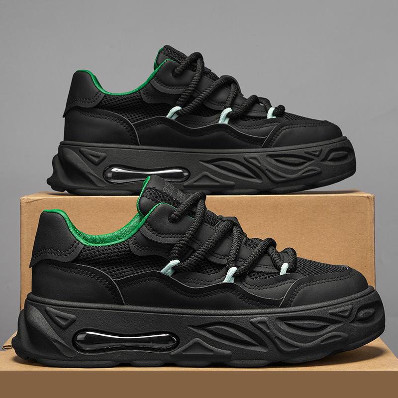 Free shipping 2025 Clunky Sneaker casual shoes men fashion trend thick soled anti slip Sneakers