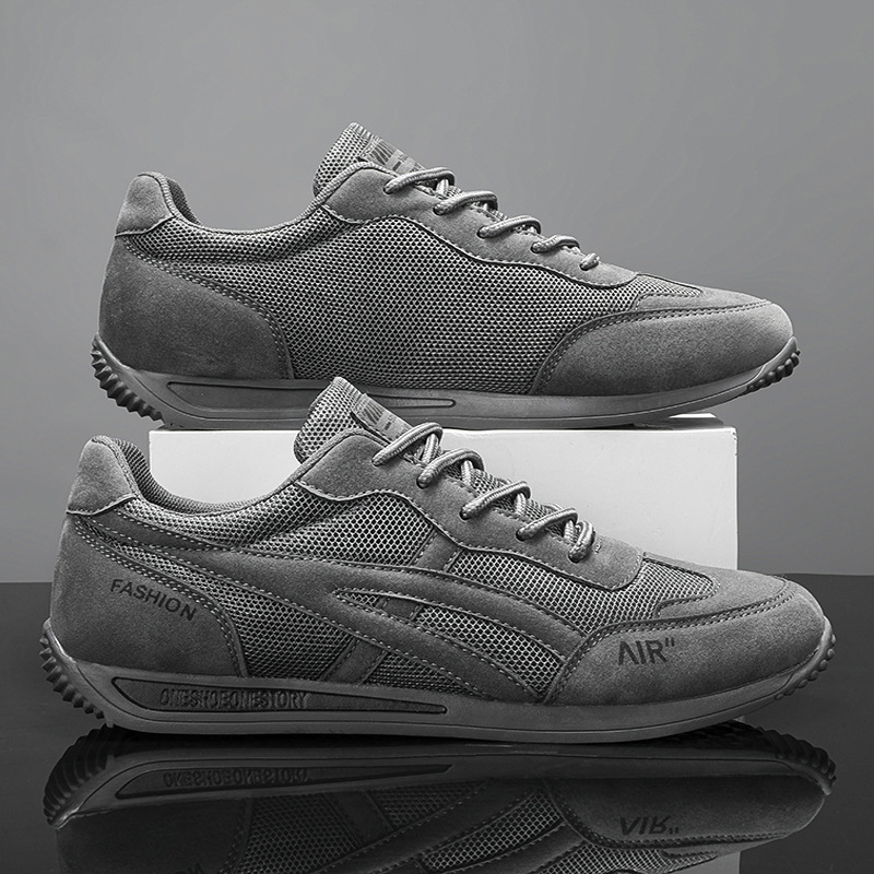 Hot item 2025 New arrival men fashion sneakers khaki gray sport shoes running shoes breathable athleisure skate shoes men Soft sole comfort free shipp