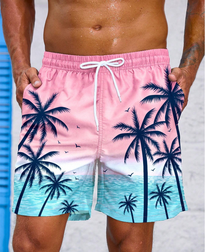 Top quality Brand High Quality New Style Free Delivery Designer Bag 2025 Loose Summer Beach Surfing Pants 3D Printed Smoke Pattern Trendy Men's S
