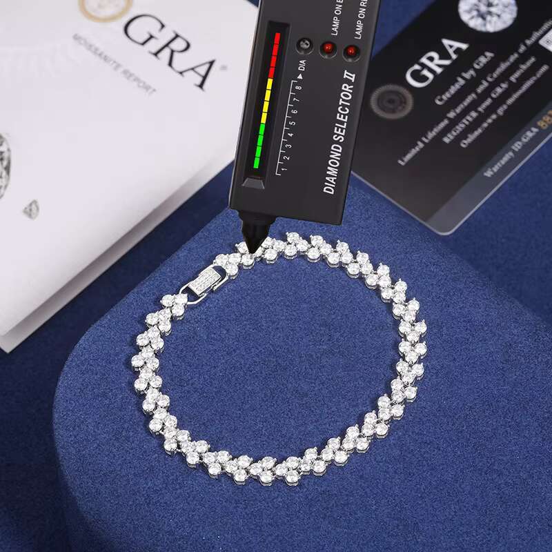 Fine Jewelry 6mm 925 Sterling Silver Luxury D VVS1 Diamond Bracelet Gifts Non Fade Moissanite Tennis Bracelet