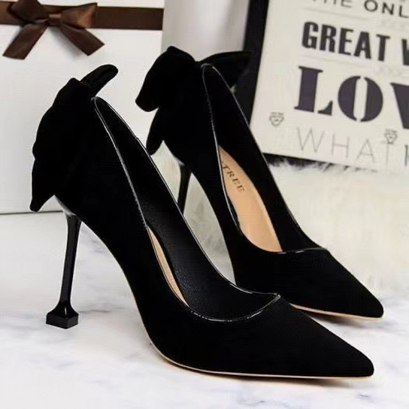 Free shipping designer shoes women high heels black comfortable breathable wear-resisting indoor casual shoe plus size 2025