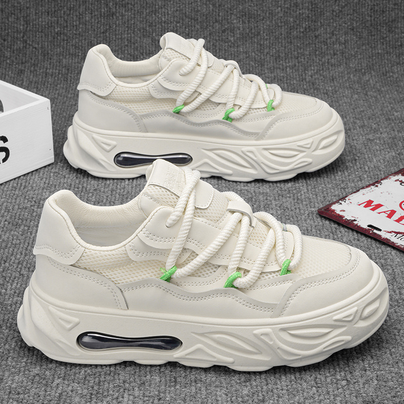 Free shipping 2025 Clunky Sneaker casual shoes men fashion trend thick soled anti slip Sneakers