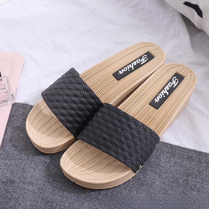 Designer Sandals New Fashion Shoes For Outdoor Wear Slanted Heel Thick Sole Design Solid Color Single Line Women's Sandals Outdoor Beach Women 