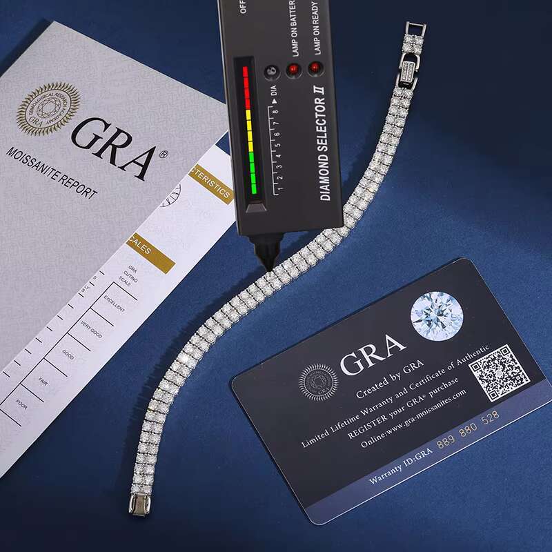 2 Row Vvs Moissanite Party Jewelry 925 Sterling Silver Luxury Glamour Iced Out Jewelry Tennis Bracelet for Gift