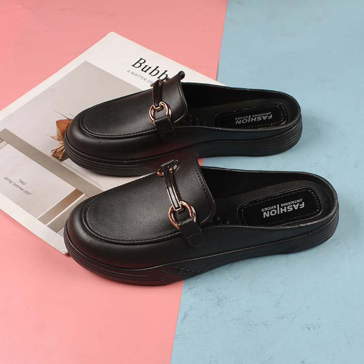 Light Luxury Designer Sandals New Summer Fashion Flat Shoelace Toe And Semi Slippers Suitable For Daily Casual Wear Single Button Women's Sandals