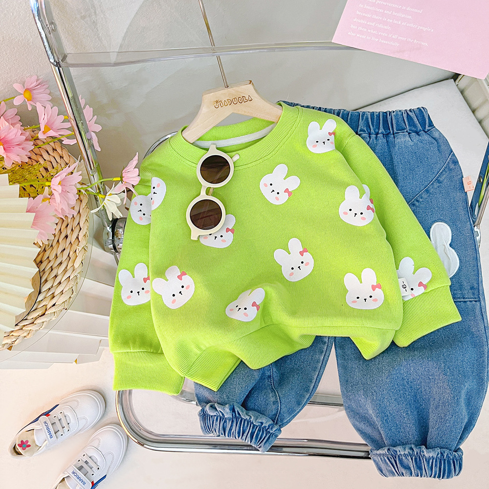 Spring Autumn Toddler Tracksuit Baby Clothing Sets Bear Print Children Boys Girls Clothes Kids Cotton Hoodies Pants 2 Pcs/sets