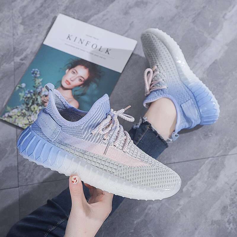 Women's Lightweight Summer Sports Shoes Soft-Soled Fiess Jump Rope Running Flats Anti-Shock Student Footwear