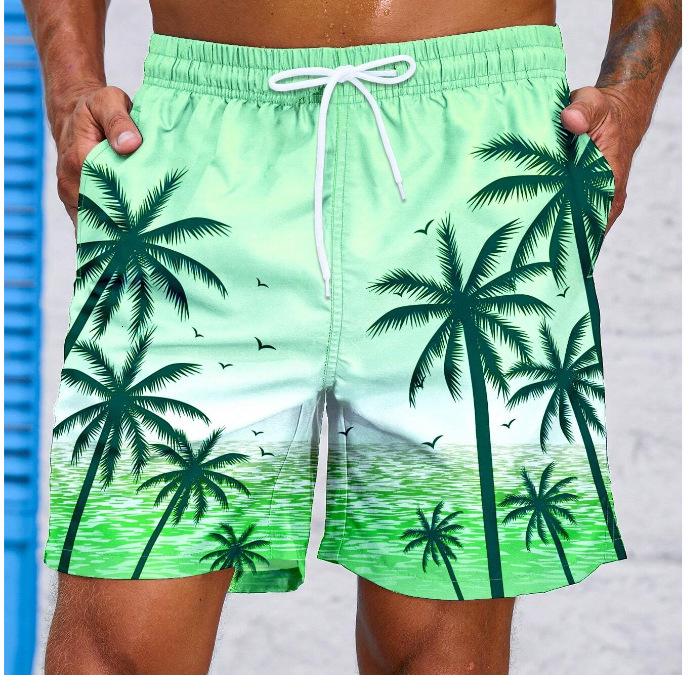 Top quality Brand High Quality New Style Free Delivery Designer Bag 2025 Loose Summer Beach Surfing Pants 3D Printed Smoke Pattern Trendy Men's S