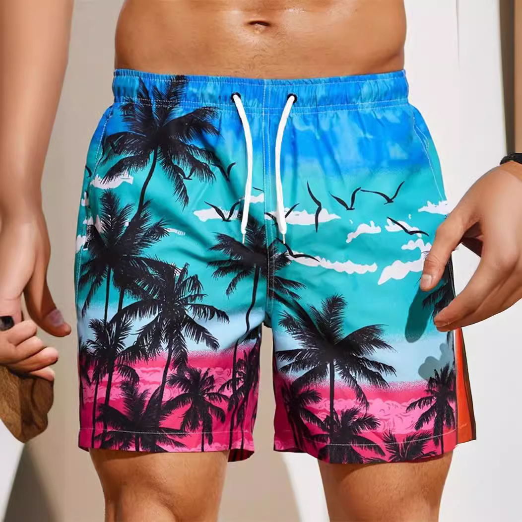 Top quality Brand High Quality New Style Free Delivery Designer Bag 2025 Men's Loose Summer Beach Surfing Pants 3D Printed Cat Trendy Shorts