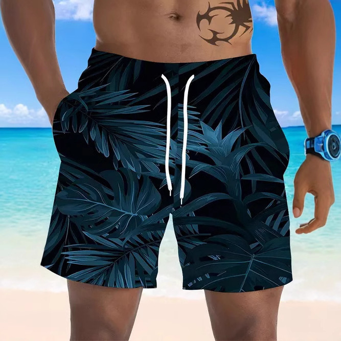 Top quality Brand High Quality New Style Free Delivery Designer Bag 2025 Summer Men's Quick Drying Beach Half Swim Pants, Black Casual Shorts