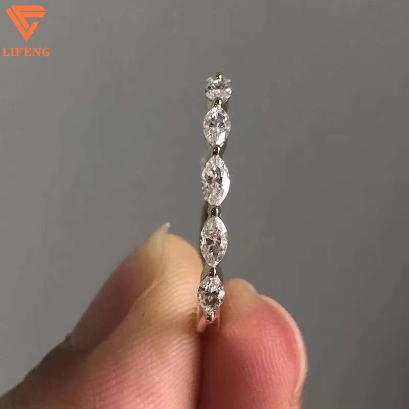 Fashion Classic Jewelry Marquise Ring Womens 14K Gold Moissanite Diamond Delicate Jewelry Ring for Women