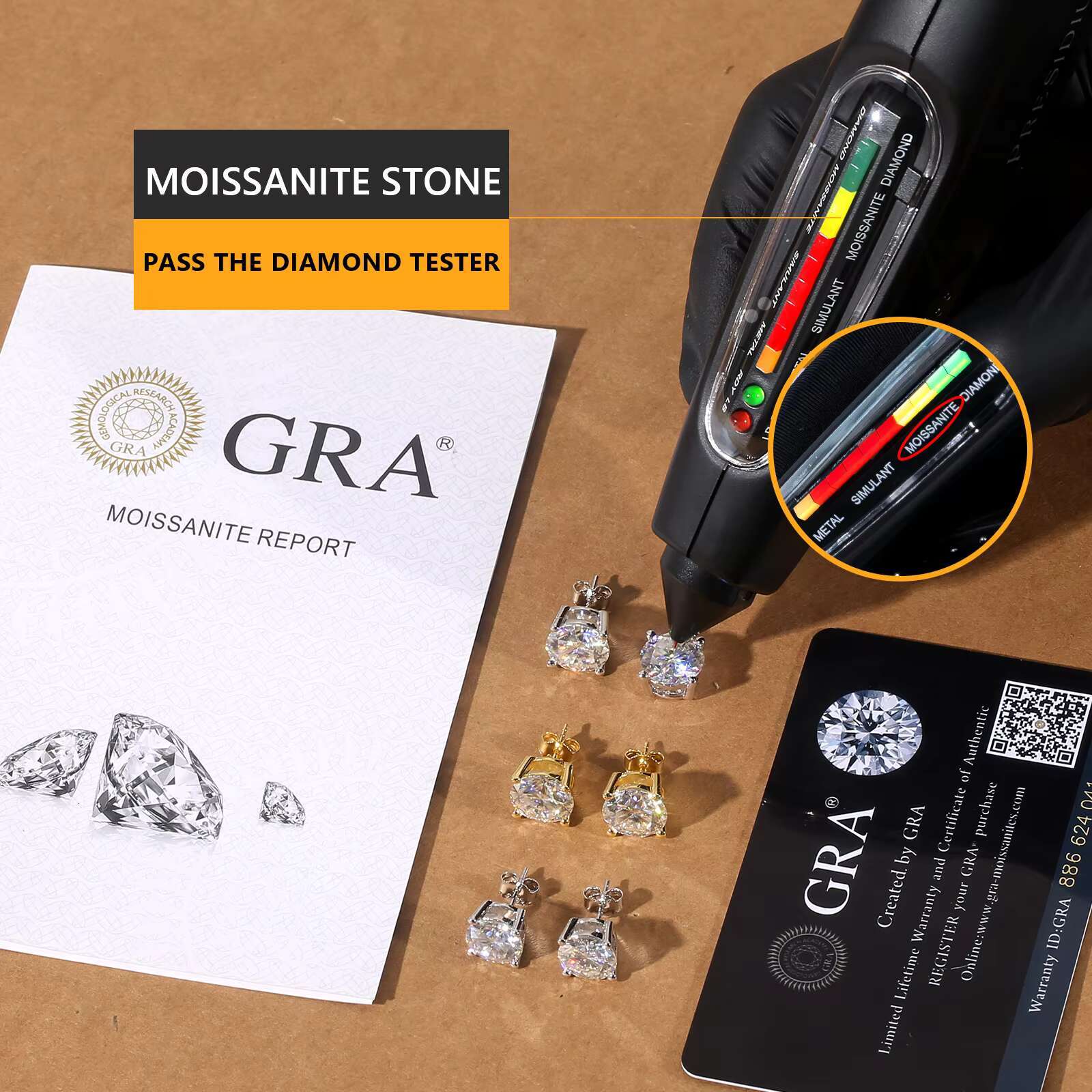 Moissanite Diamond Stud 14K White Gold Plated Solid 925 Sterling Silver Hypoallergenic Women Men D Color VVS Clarity GRA Earring