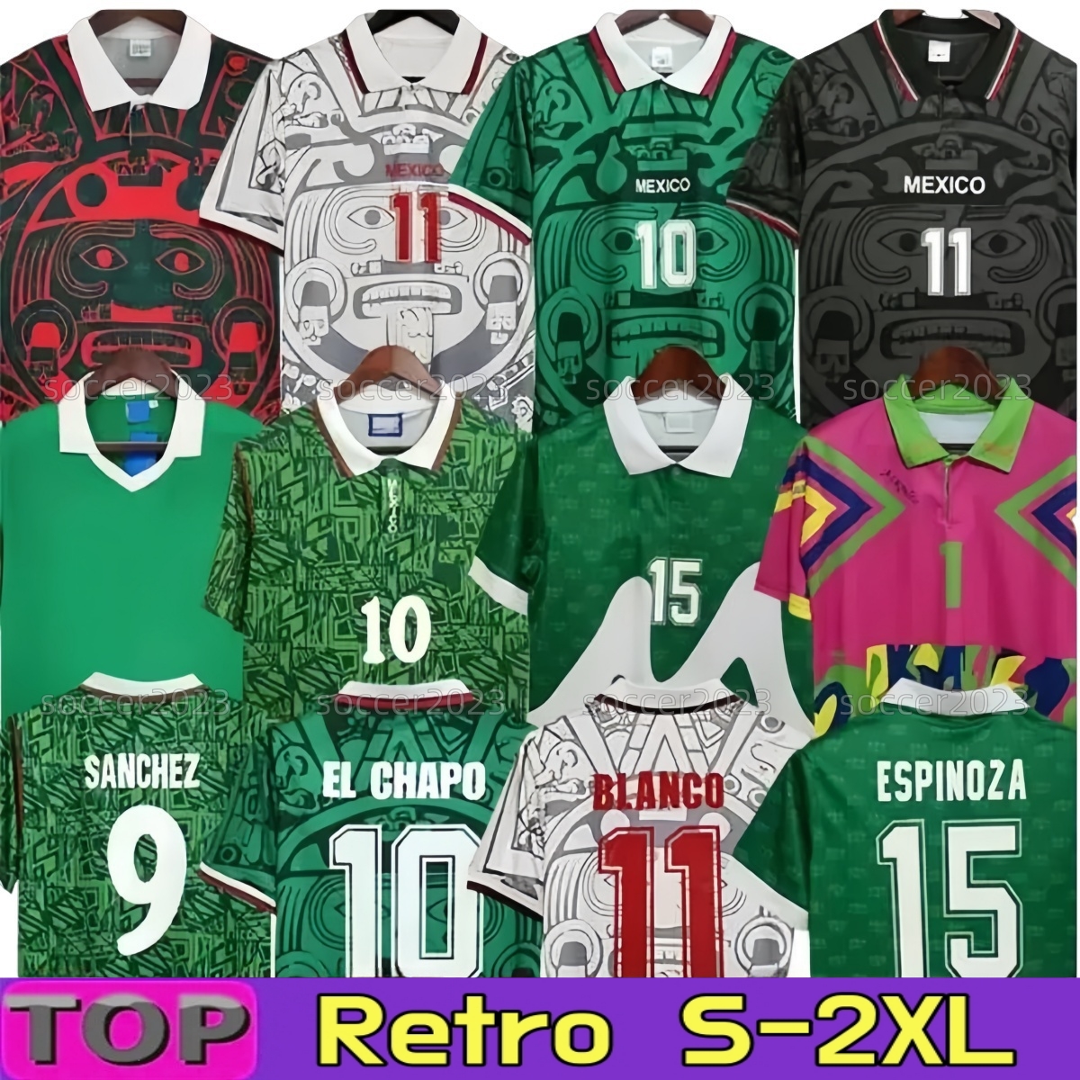 Retro classic Mexico soccer jerseys 1970 1986 1994 1995 1996 1997 1998 1999 2006 2010 2014 BORGETTI HERNANDEZ CAMPOS BLANCO H.SANCHEZ R.Marquez football shirt