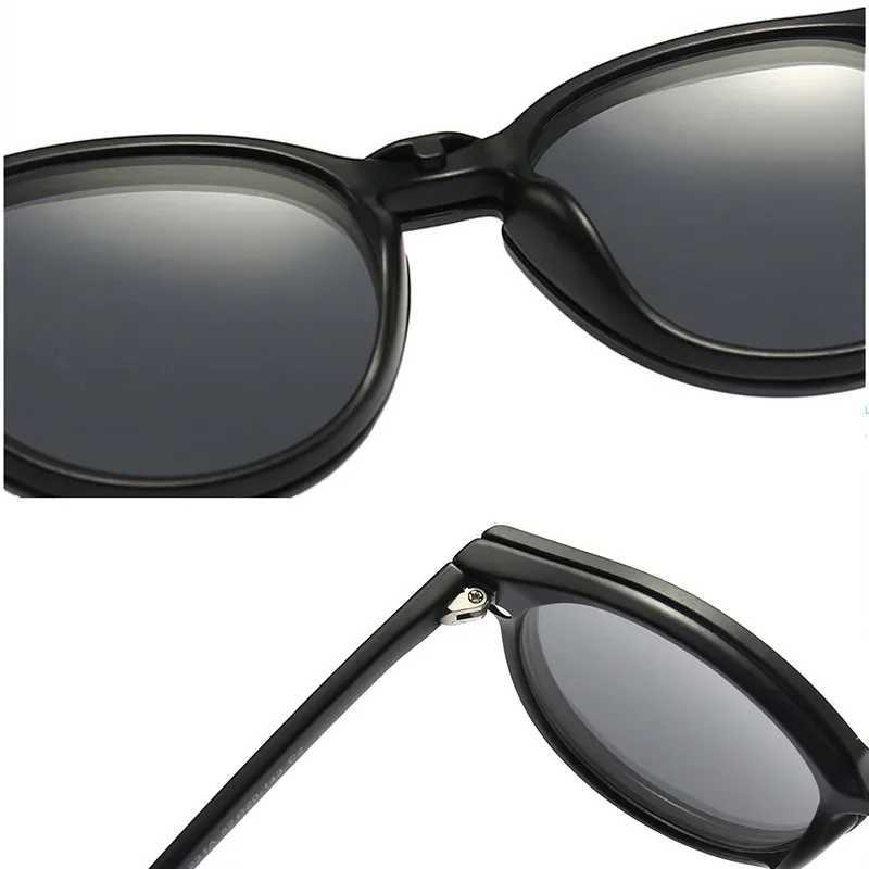 5 pieces of magnetic polarized clip on sunglasses with womens plastic frame used for night driving sunglasses UV400 Y250329