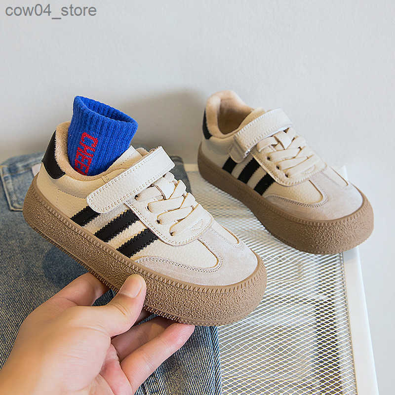 Athletic Outdoor Spring New Black White Sports Children Medium Size Velcro Casual Running for Girls and Boys Board Shoes Y250330LV4F XJ260303