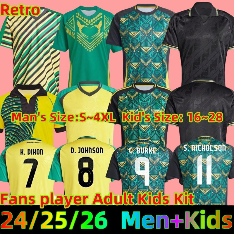 24 25 26 Jamaica Home Away Antonio Nicholson Soccer Jersey Morrison Bailey Lowe Bell Brown 2025 2026 Men Kids Football Shirts retrio 1998