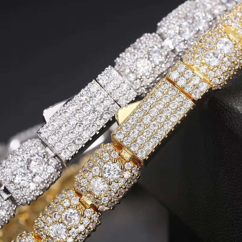 Stylish New Arrival Fashion Design Sier VVS Moissanite Dia Iced Out Wholesale Tennis Chain Bracelet Fine Jewelry