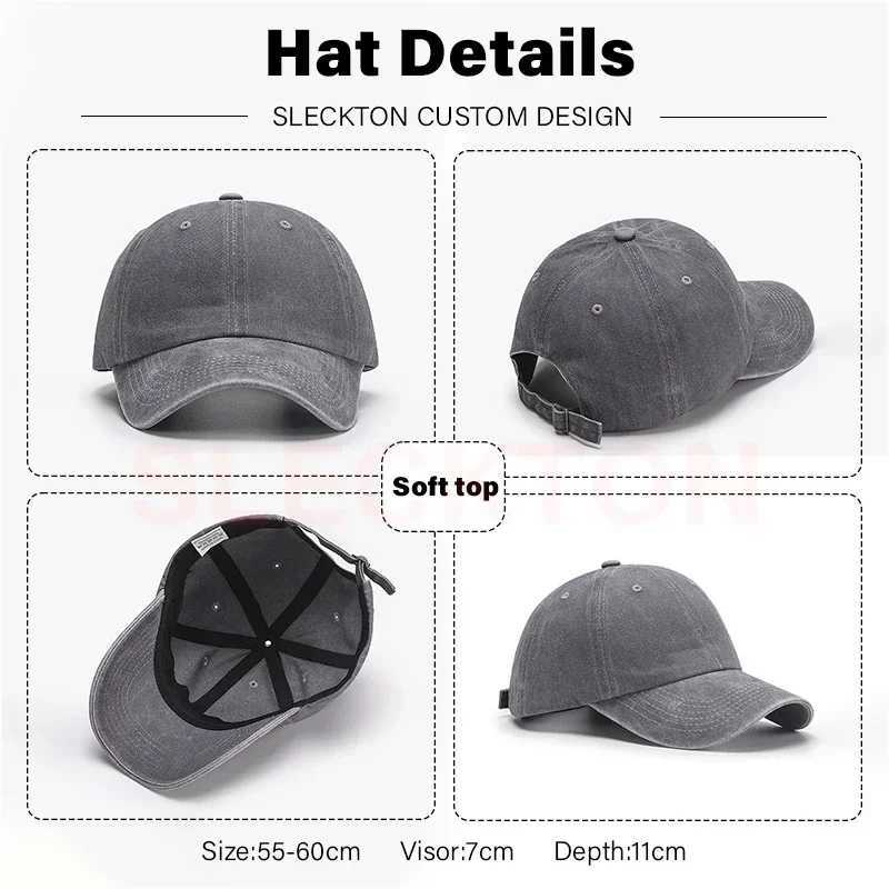 SCKTON Cust broidery Retro Baseball for Men and Wen DIY Design tter Hat Custize Graphic Print WhosaC250329