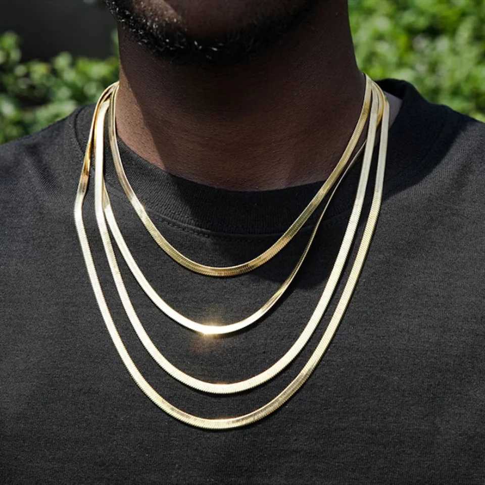 Mens Hip Hop Snake Chain Necklace New Fashion Stainless Steel Silver Necklace Jewelry Accessories Party Gifts Y250329