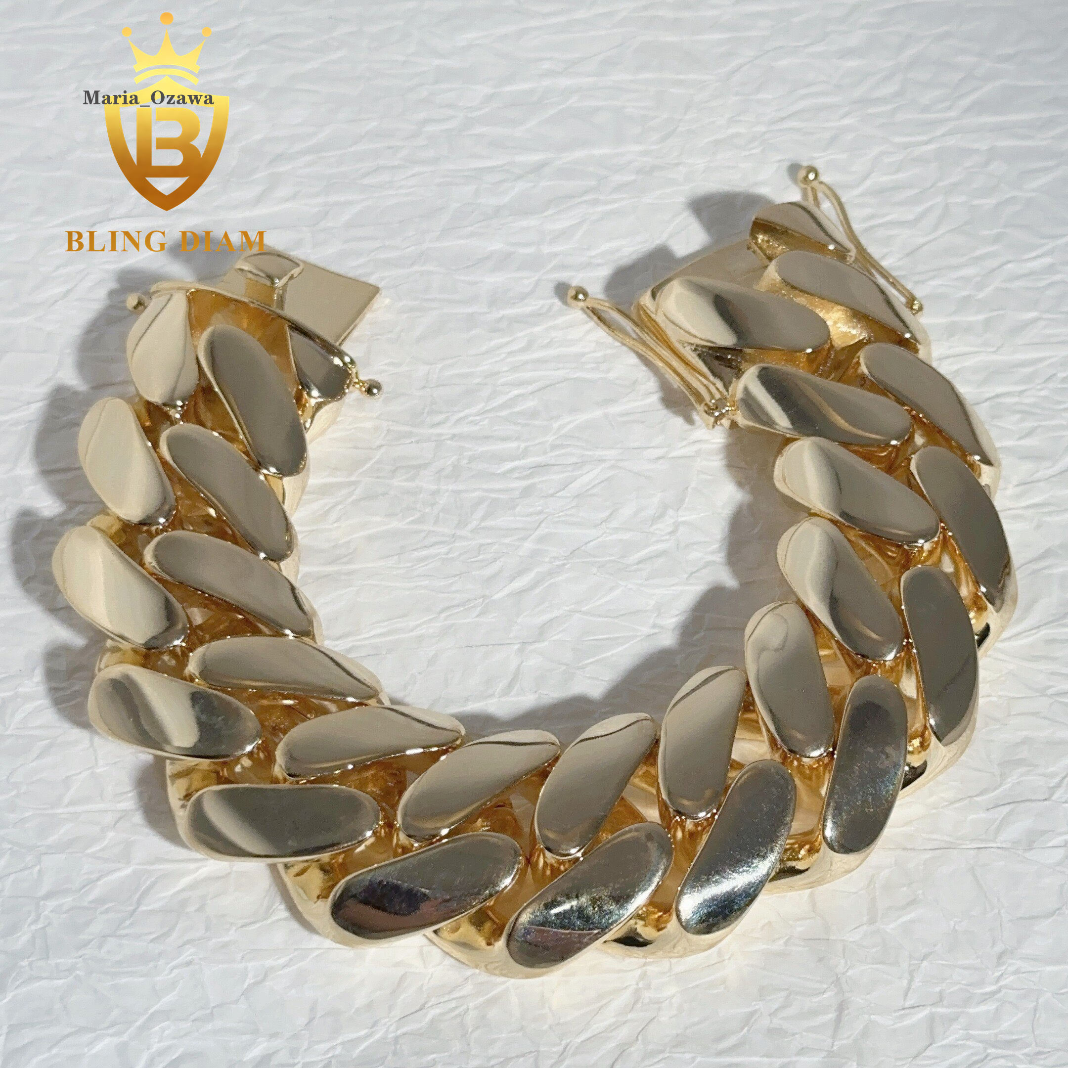 Fashion Jewelry 30mm Copper Cuban Link Chain Hip Hop Chain Pure No Diamond Miami Men Cuban Link Bracelet