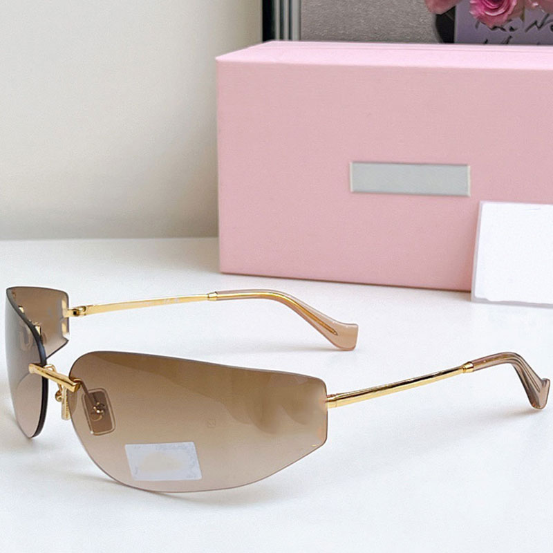Sunglasses Sunglasses for women Contemporary design ultra-light frame features rimless 25SS Fashionable summer womens beach sunglasses 51