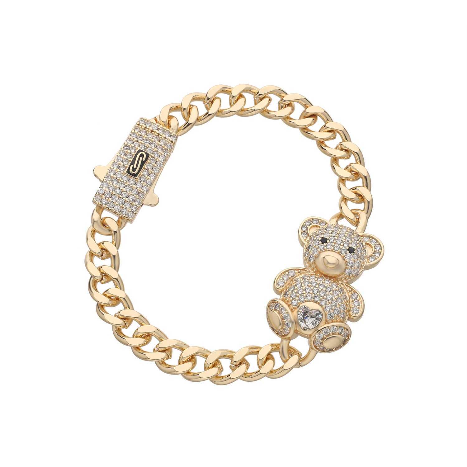 Original and Cute Teddy Bear Womens Bracelet CZ Crystal Animal Bracelet Engagement Party Gift Wholesale Daily Necessities Z250329