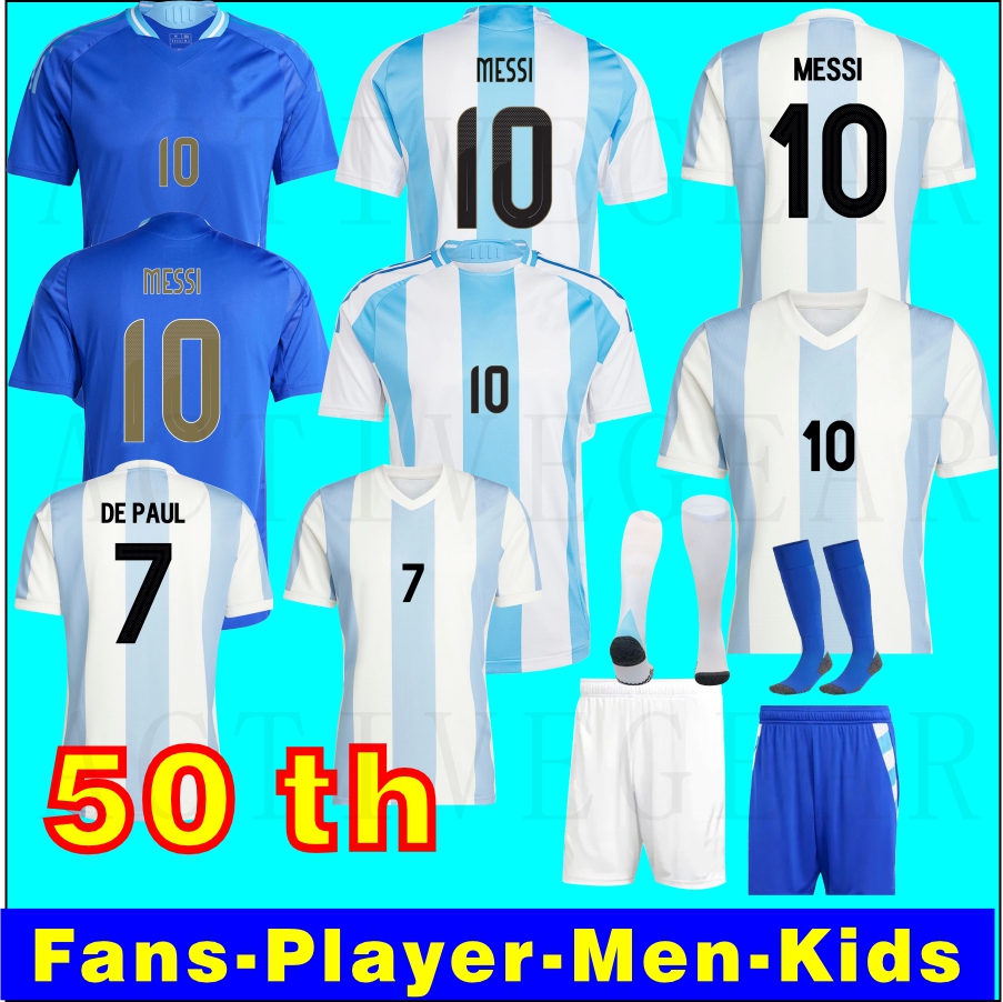 50th Football kit Copa America 24 25 26 l. Martinez National Team Home and Away football kit Player version DI Maria e. Martines Rauta Rocamisetas children's set
