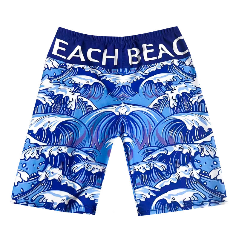 New Style Free Delivery Designer Bag Men's Flat Angle Extended Hot Spring Bathing Professional Beach Medium Length Five Point Pants Men's La