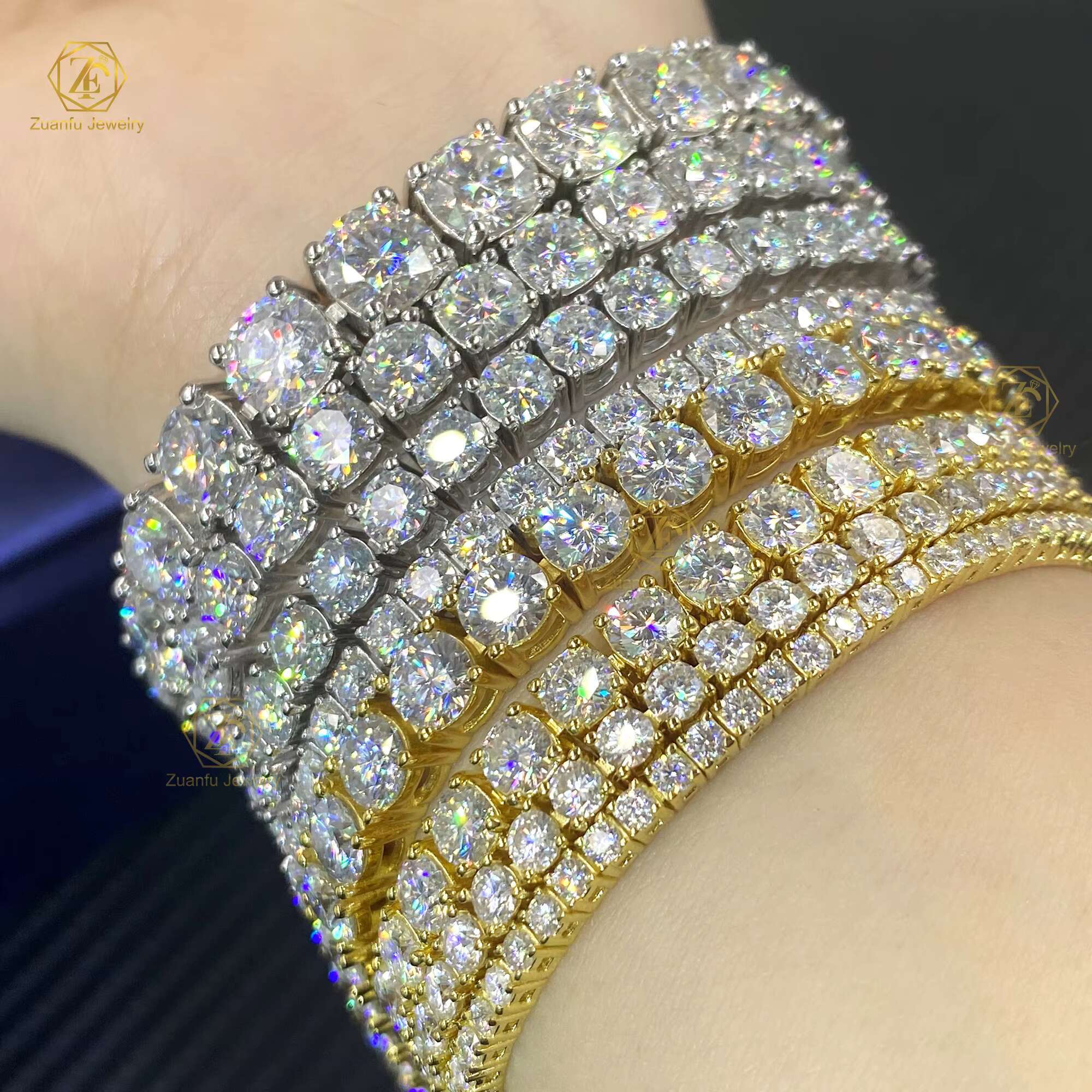Lab Grown Diamond Tennis Chian Iced Out Real Gold 14K IGI Certified 2mm 3mm 4mm VVS Lab HPHT Diamond Tennis Link Chain Necklace