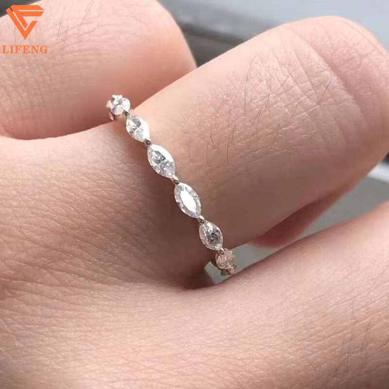 Fashion Classic Jewelry Marquise Ring Womens 14K Gold Moissanite Diamond Delicate Jewelry Ring for Women