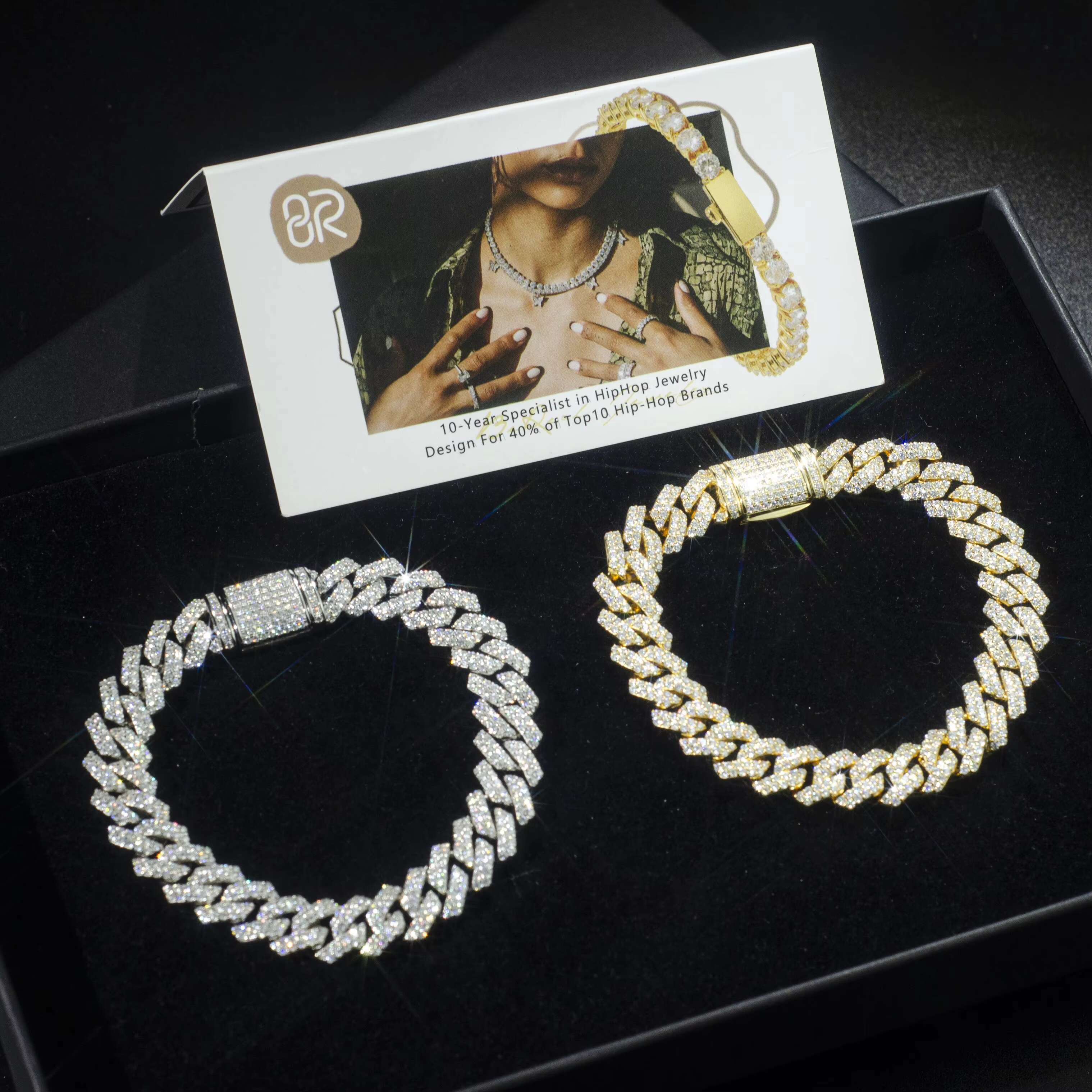 Customized 16MM VVS Dia Cuban Chain Bracelet for Mens Bold and Unique Accessory