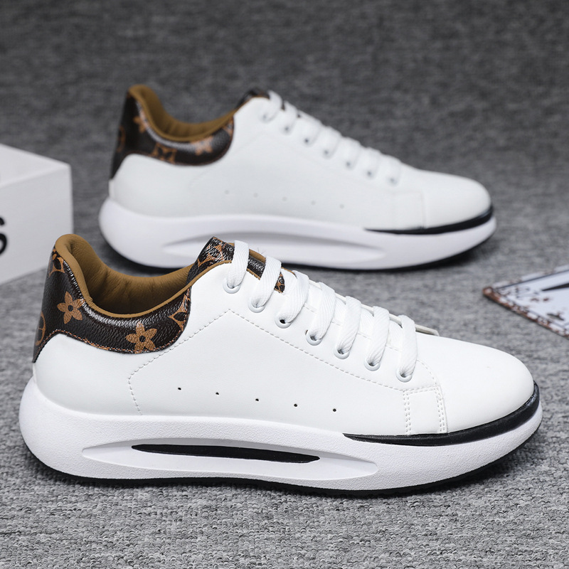 2025 Fashion new White gold black gold shoes men Wedge Heel Lace-Up skate shoes inside height-increasing leisure sports shoes plus 39-45