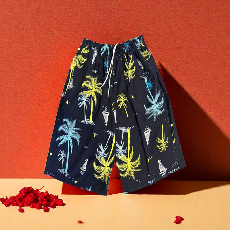 High Quality New Style Free Delivery Designer Bag Quick Drying Beach Pants For Men, Thin Cropped Cotton And Silk Sports Casual Pants, Printed Ins Men&