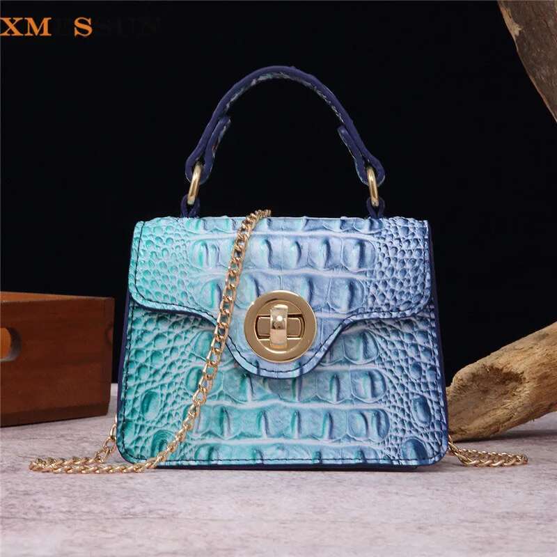 XMESSUN New Trendy Crocodile Pattern Handbags For Women 2025 Fashion Designer Ladies Chain Shoulder Messenger Crossbody Bag
