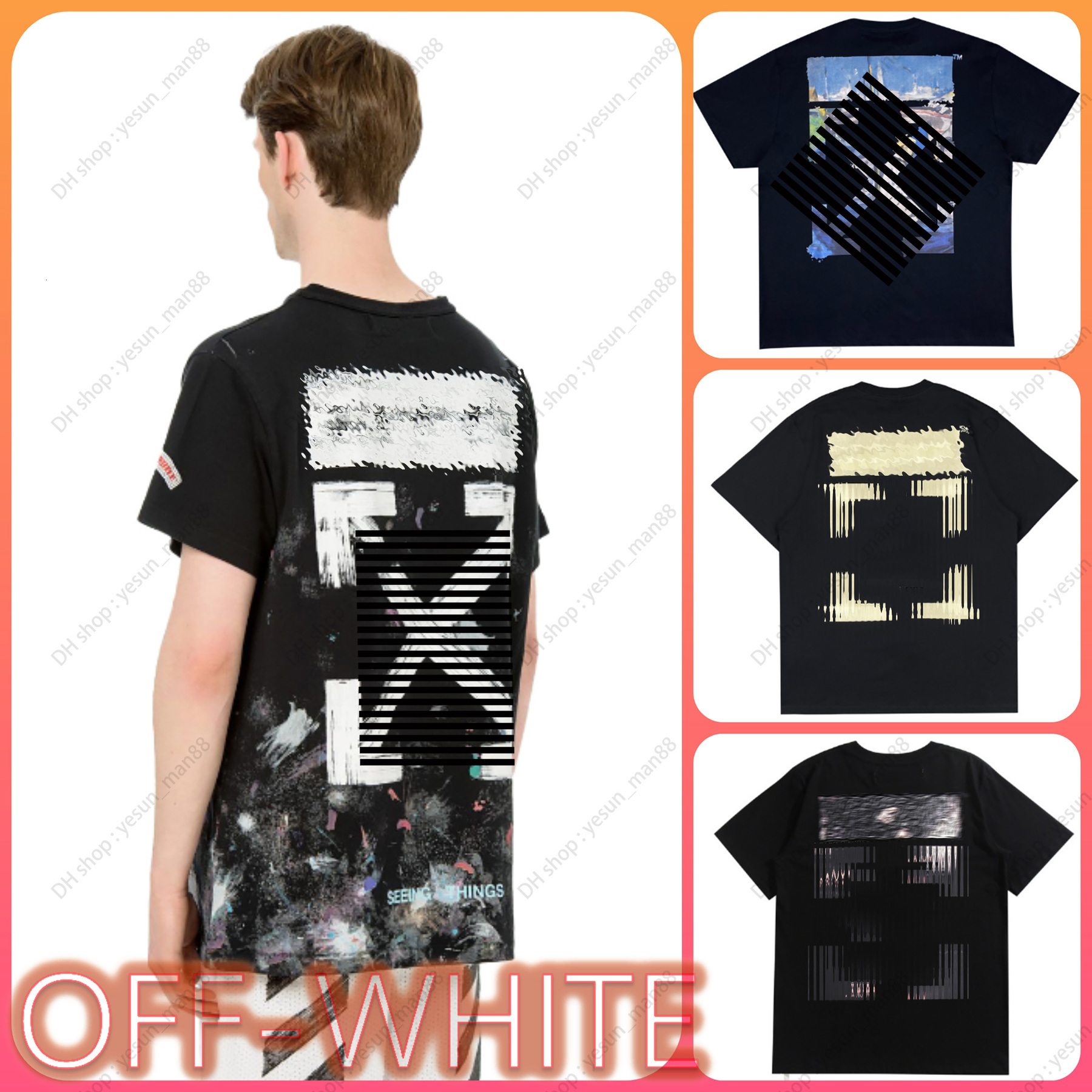 offes white mens T shirts designer tshirt Offes Clothing Luxury ofes Letter Print Clothing White Shirts Women Loose Short Sleeve Tees Man Casual Cobmot# 82c