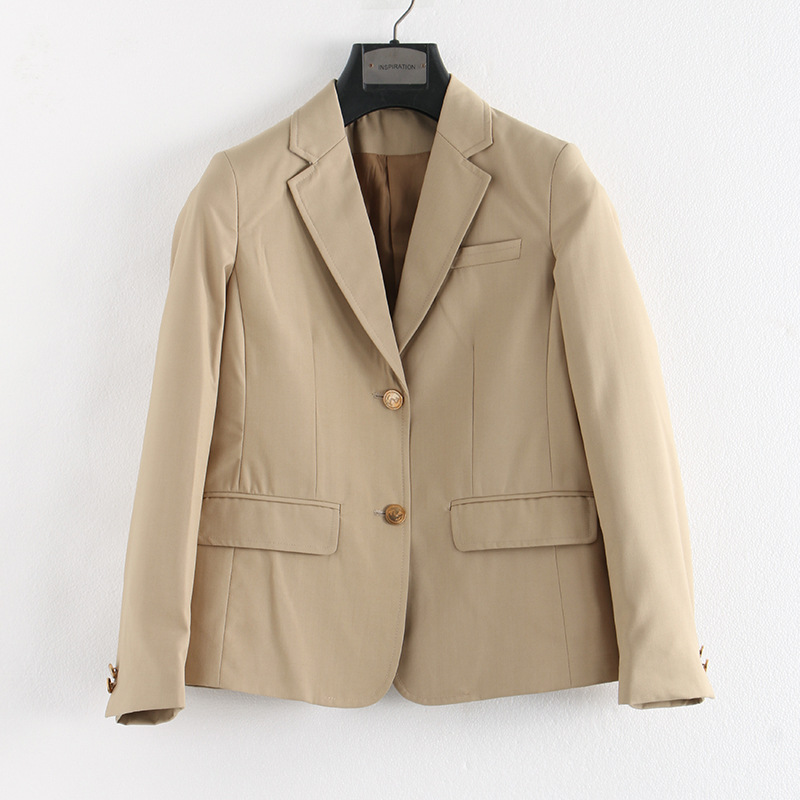 X329Stylish Ladies' Small Suit Jacket - Trendy British Campus Look for Spring & Fall