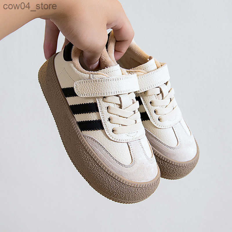 Athletic Outdoor Spring New Black White Sports Children Medium Size Velcro Casual Running for Girls and Boys Board Shoes Y250330LV4F XJ260303