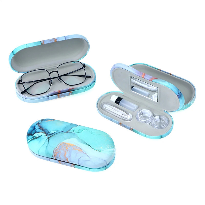 2-in-1 double-layer glasses case contact lens case mens creative double-layer glasses case glasses case 250325