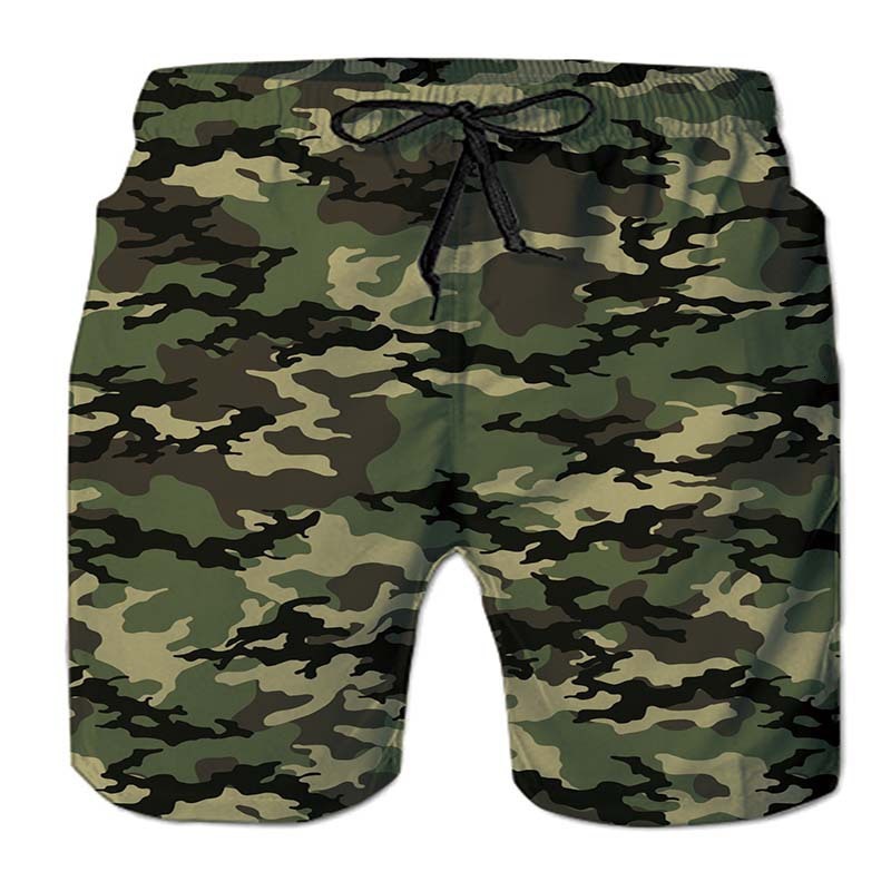Top quality Brand High Quality New Style Free Delivery Designer Bag Straight beach shorts 3D digital print men's Hawaiian camouflage style loose 
