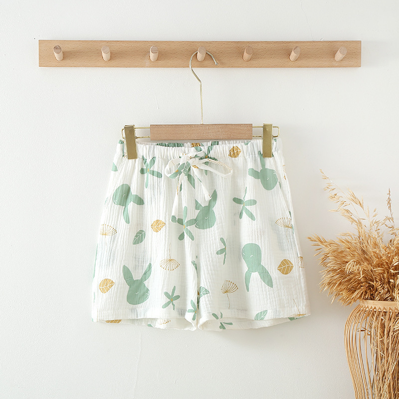 Quality New Style Free Delivery Designer Bag Cotton Yarn Crepe Shorts Women's Sleepy Thin Multi Color Beach Pants Loose Double Layer Gauze Home F