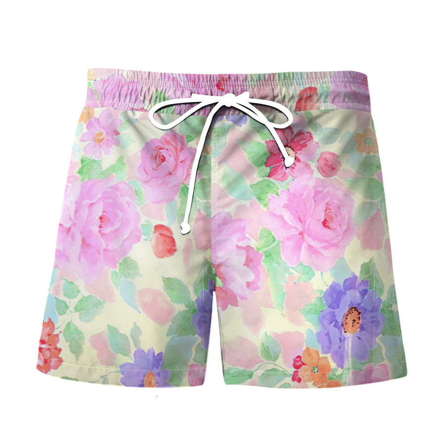 Top quality Brand High Quality New Style Free Delivery Designer Bag Summer digital printed sunflower pattern youth men's casual travel beach pant